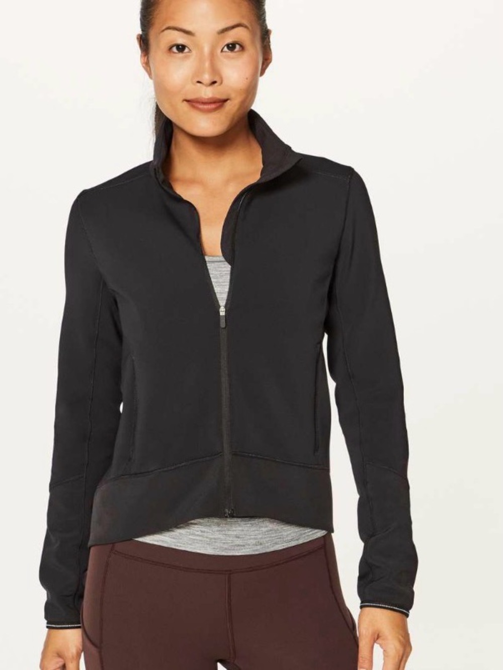 Lululemon Cardio Squad Black Full Zip in Luxtreme Size 6